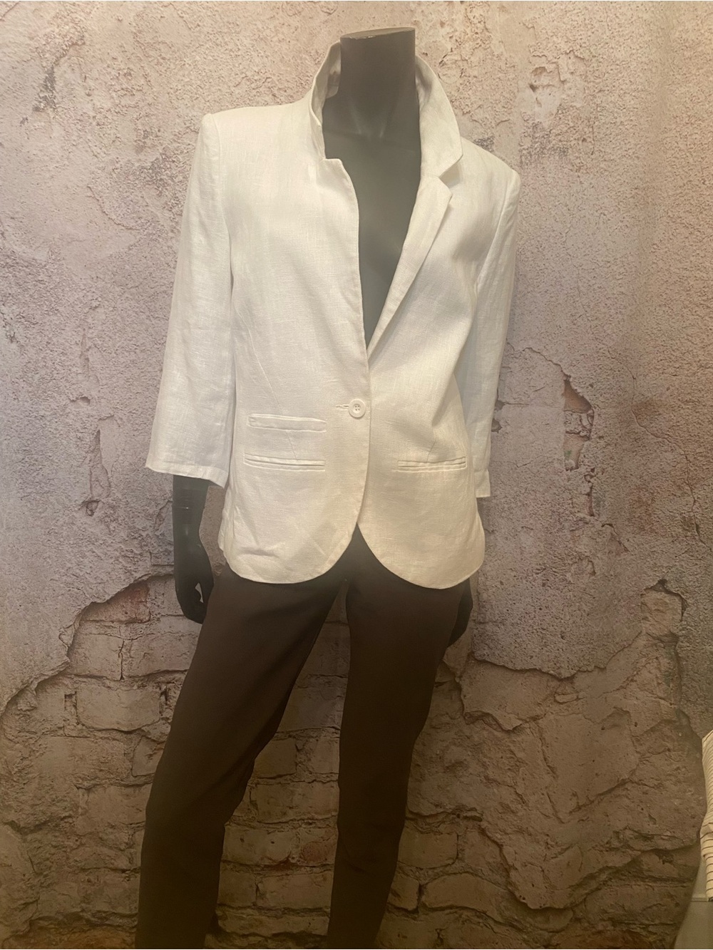 Malvin White Linen Lined Blazer from Germany